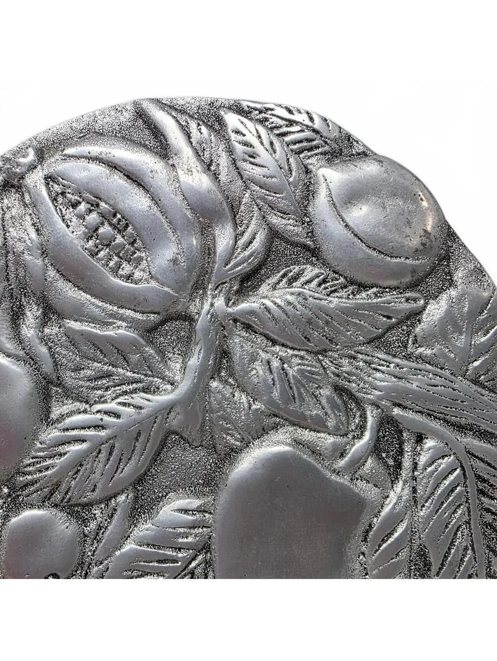 Vintage Cast Aluminum Fruit Trivet Raised Relief Kitchen Hot Plate
